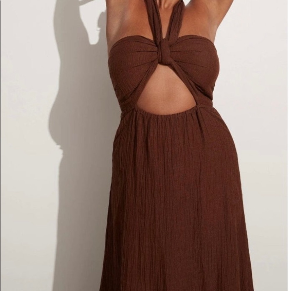 Faithfull the brand halona maxi dress chocolate